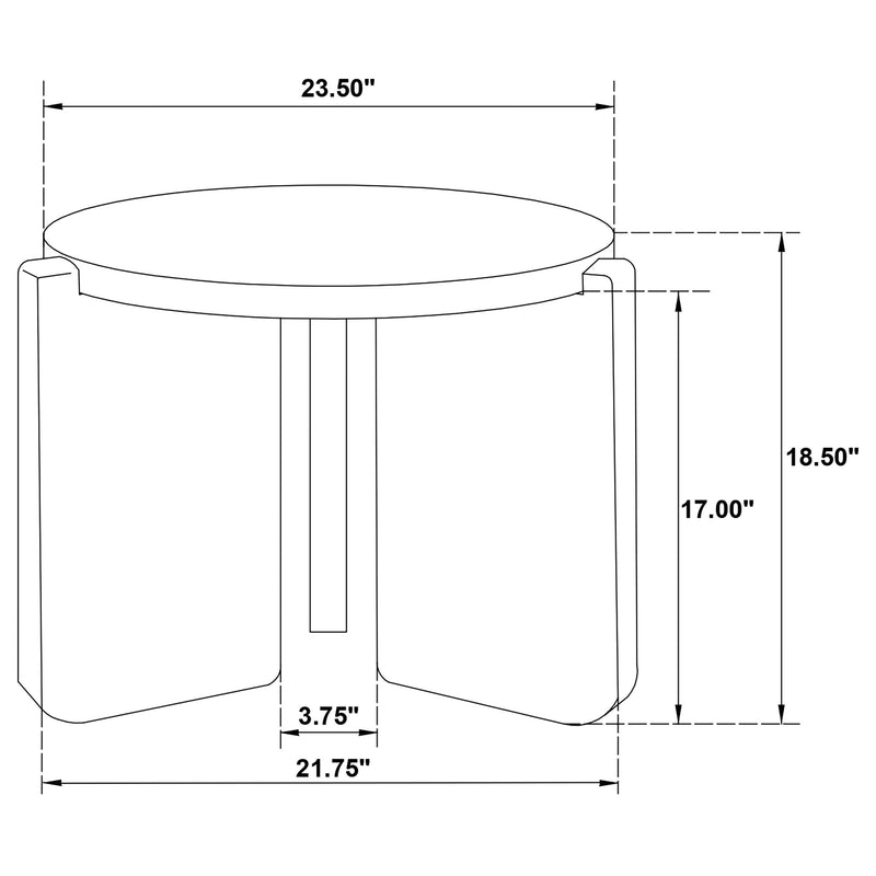 Mesa auxiliar redonda sólida de madera Cordova, negra