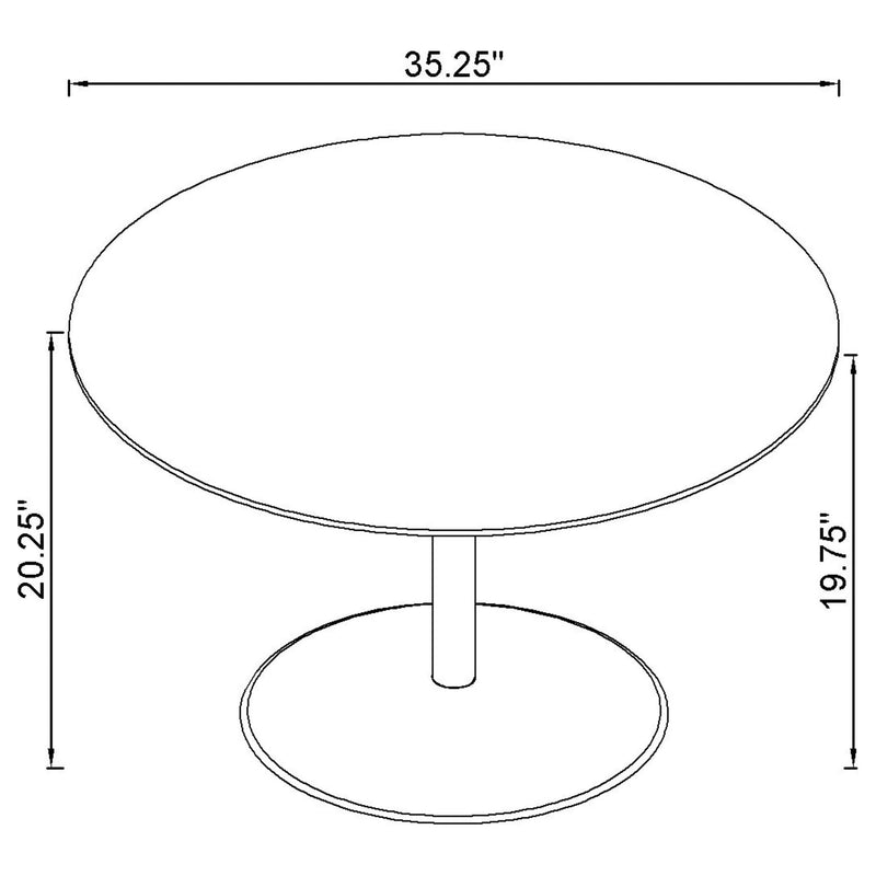 Ganso Round Glass Top Coffee and End Table Set