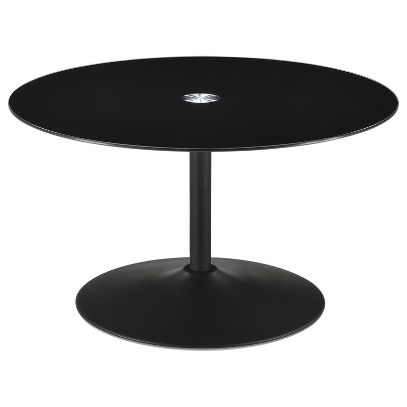 Ganso Round Glass Top Coffee and End Table Set