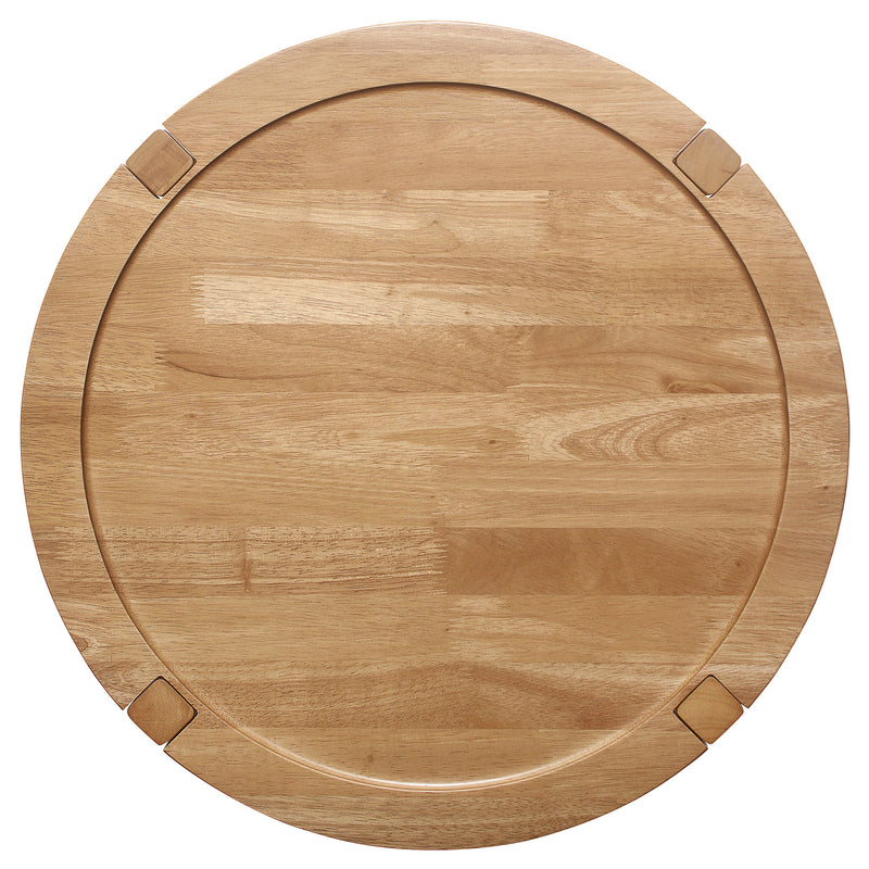 Mesa auxiliar redonda Camillo de madera maciza, marrón arce