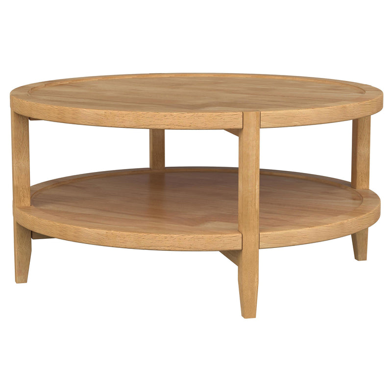 Camillo Round Coffee and End Table Set Maple