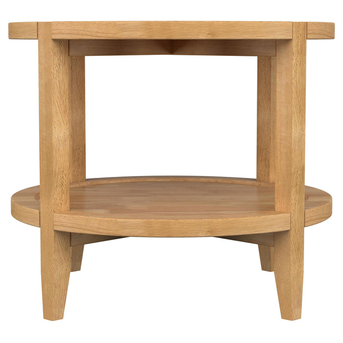 Camillo Round Coffee and End Table Set Maple
