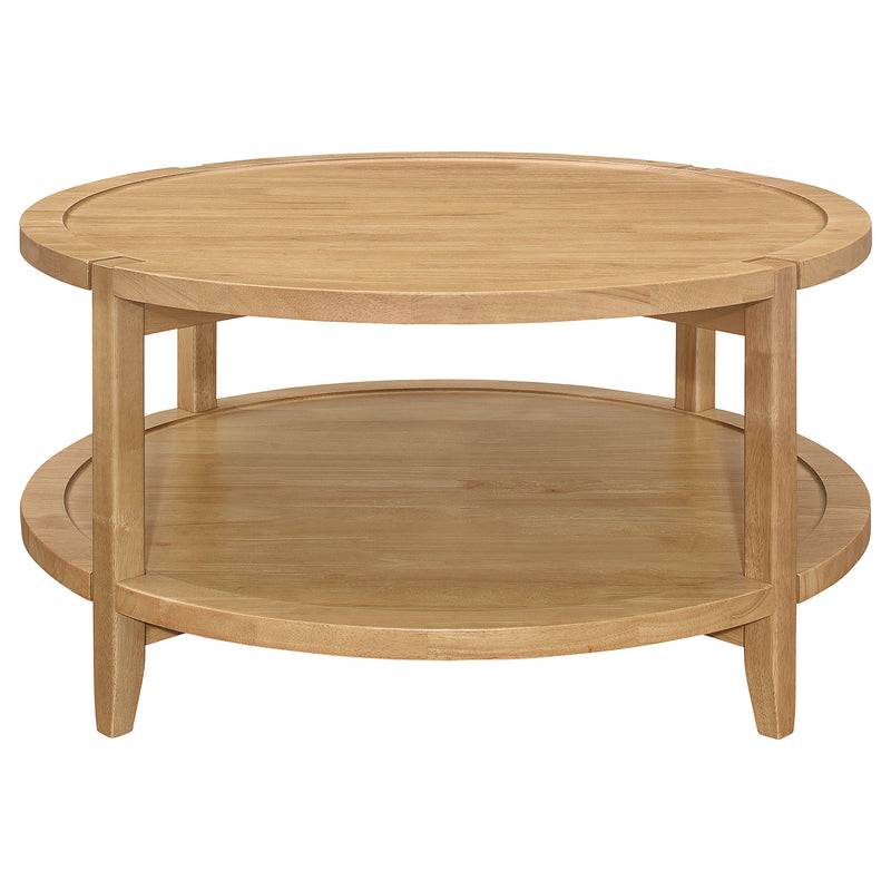 Camillo Round Coffee and End Table Set Maple