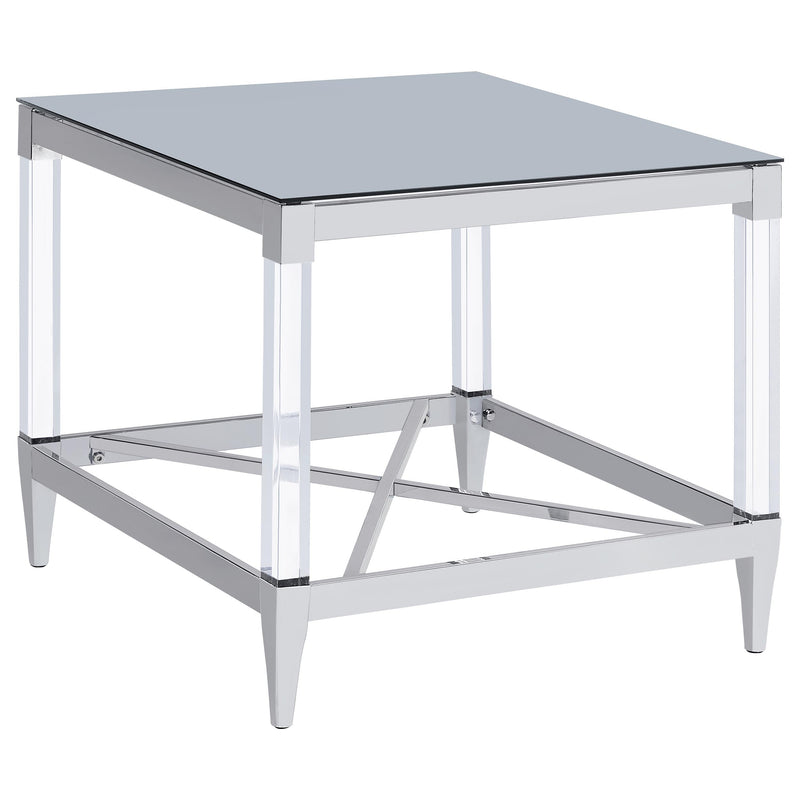 Lindley Square Coffee and End Table Set Chrome