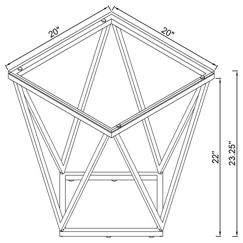 Brittania Square Coffee and End Table Set Nickel