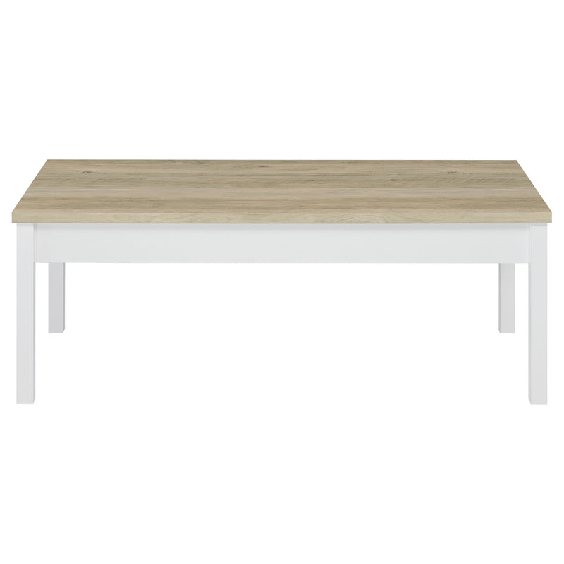 Stacie 3-piece Coffee Table Set Distressed Pine and White
