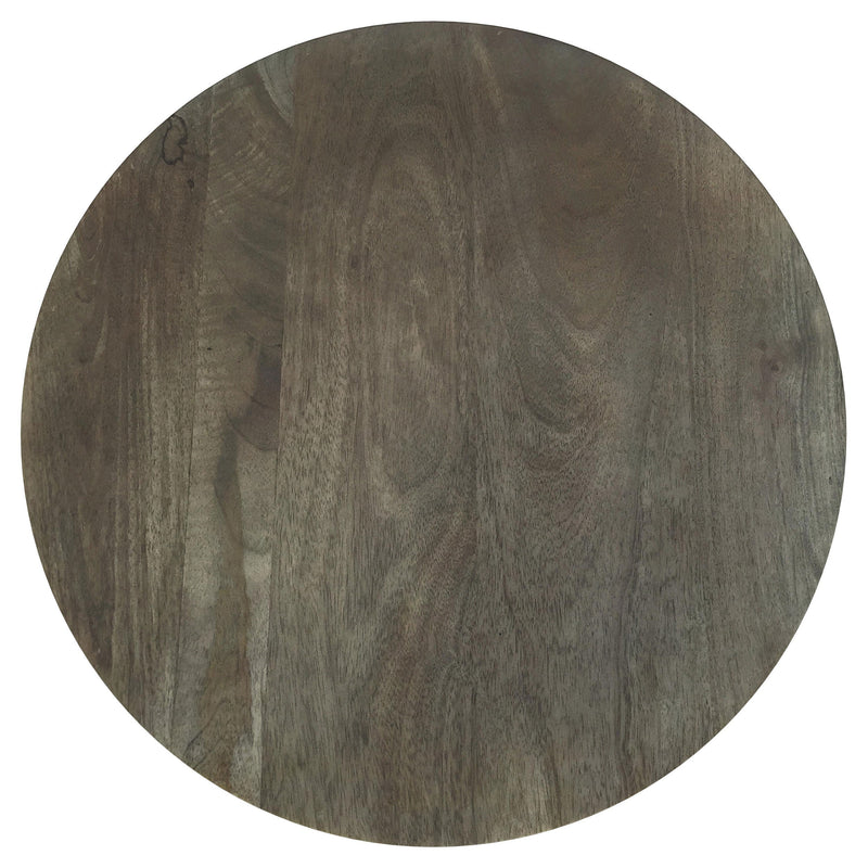 Mesa auxiliar redonda Kinkaid de madera maciza de mango, color marrón