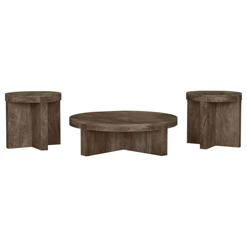 Kinkaid Solid Wood Coffee and End Table Set Brown