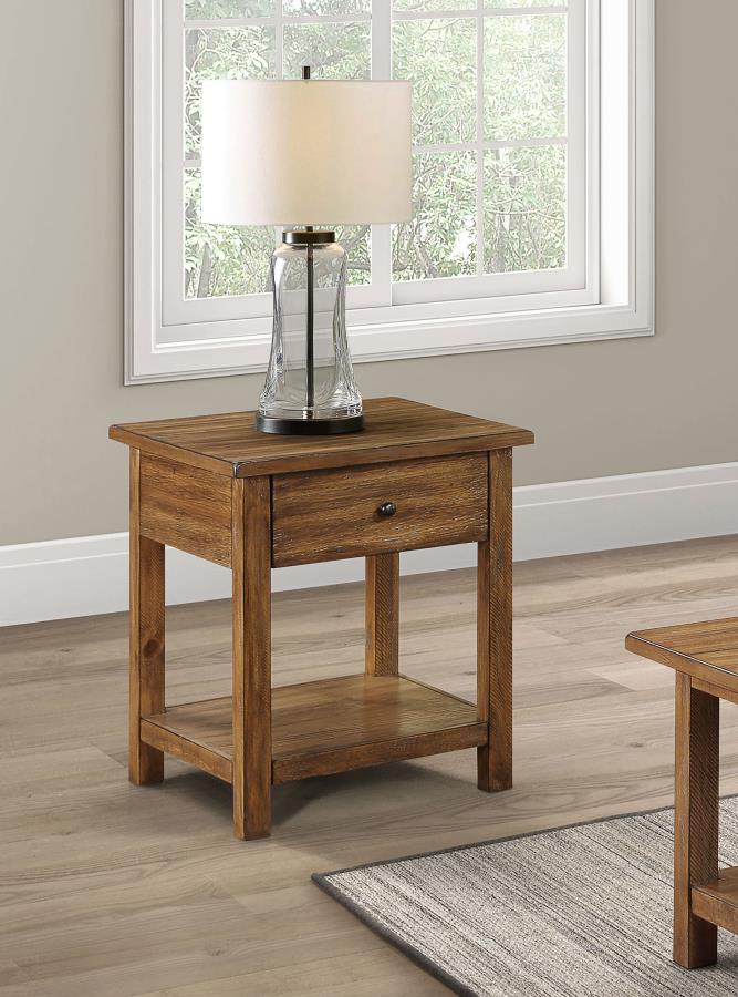Mesa auxiliar de madera de 1 cajón Payne con estante