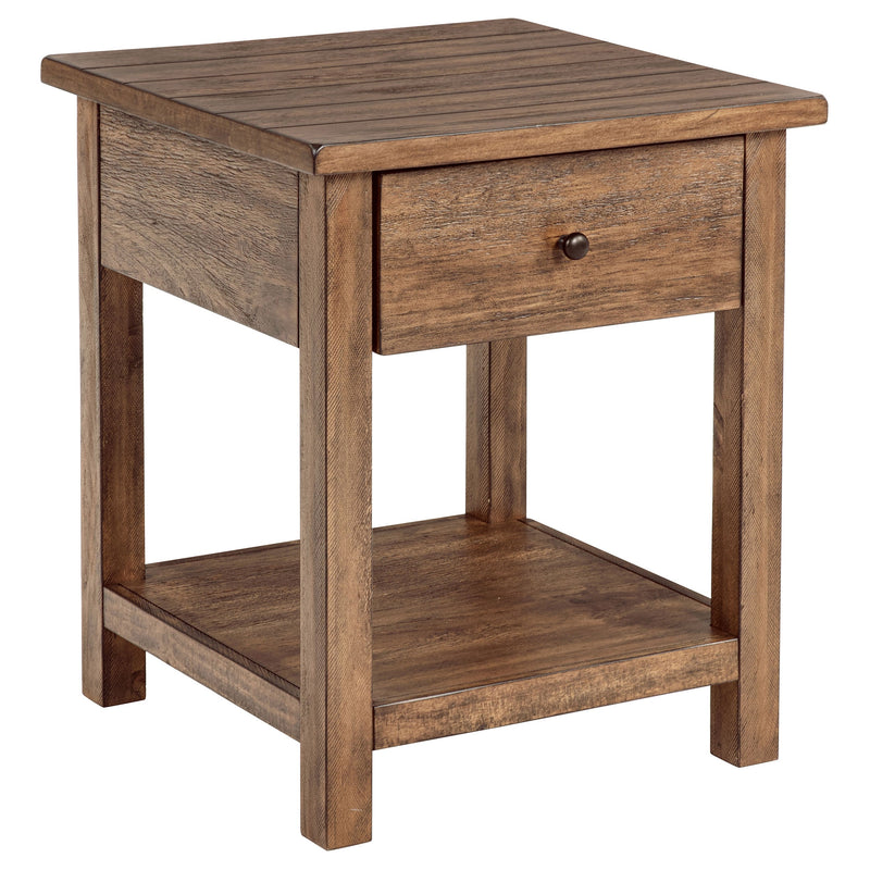Mesa auxiliar de madera de 1 cajón Payne con estante
