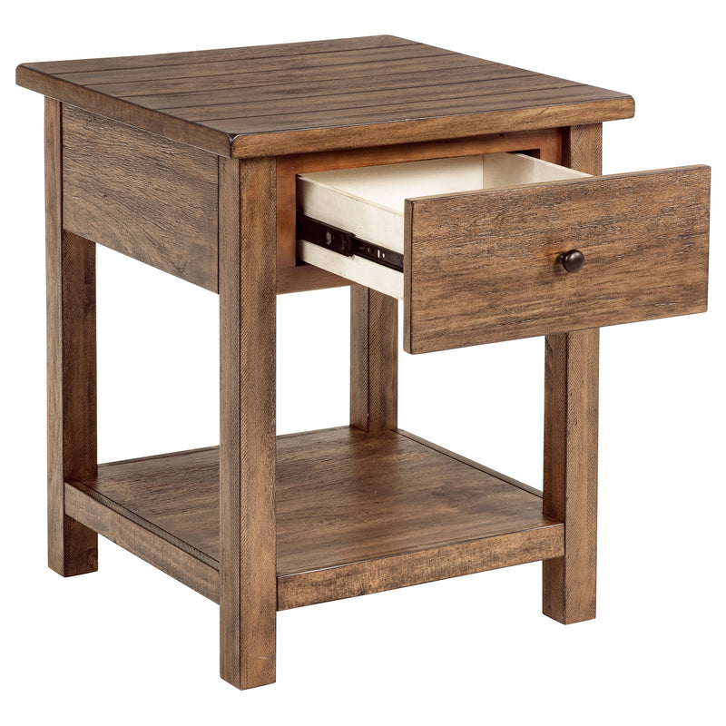 Mesa auxiliar de madera de 1 cajón Payne con estante