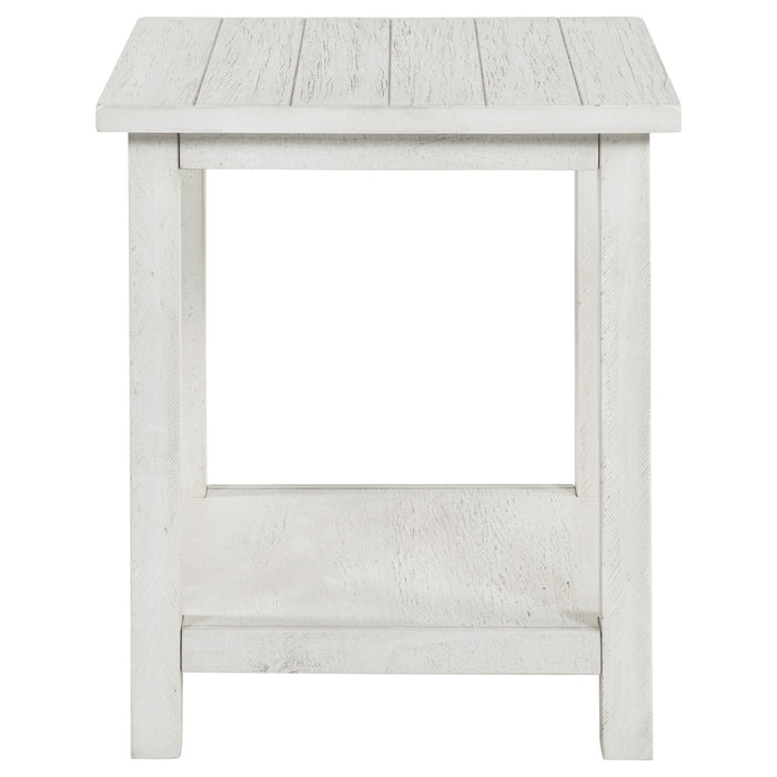 Payne Wood End Table with Shelf Distressed Brown