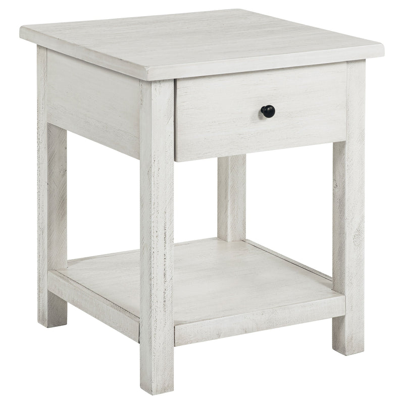 Mesa auxiliar de madera de 1 cajón Payne con estante
