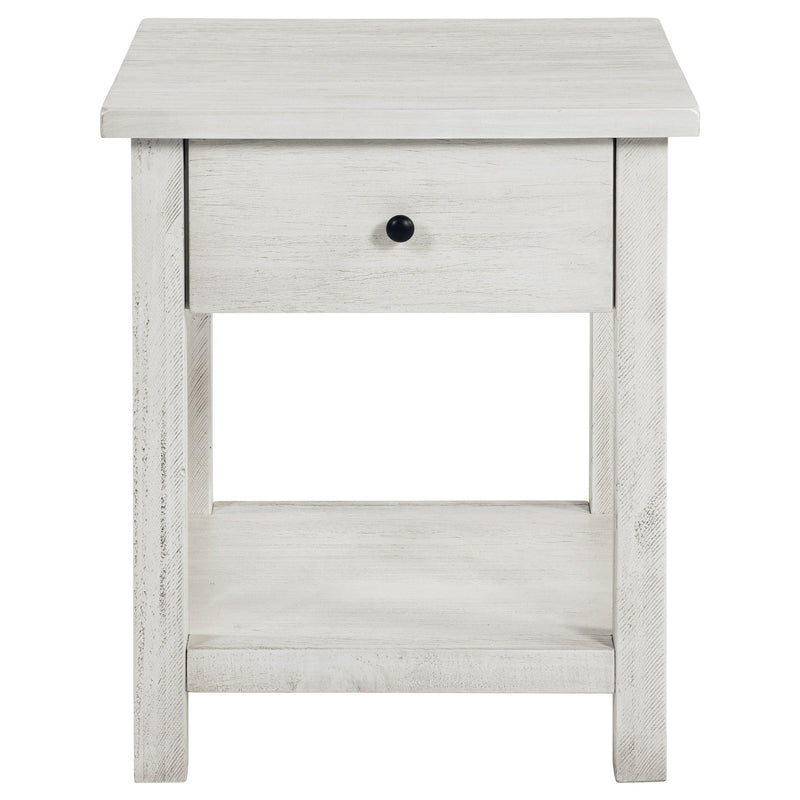 Mesa auxiliar de madera de 1 cajón Payne con estante