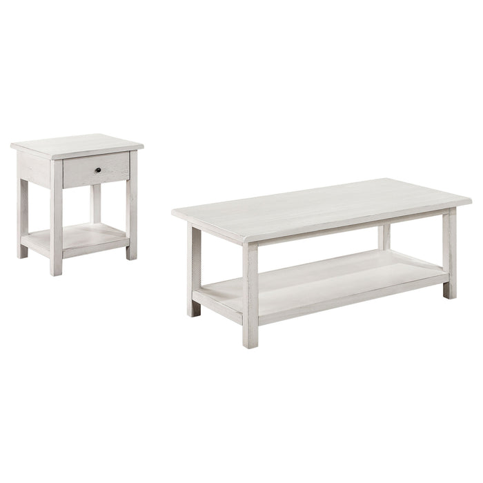 Payne  Coffee and 1-drawer End Table Set Brown