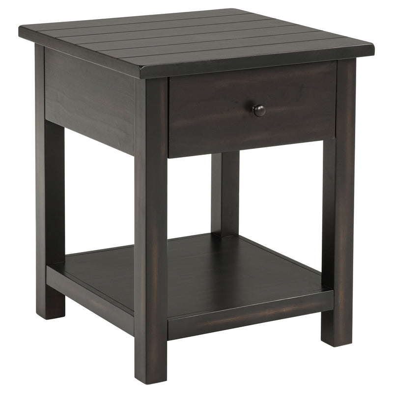 Mesa auxiliar de madera de 1 cajón Payne con estante
