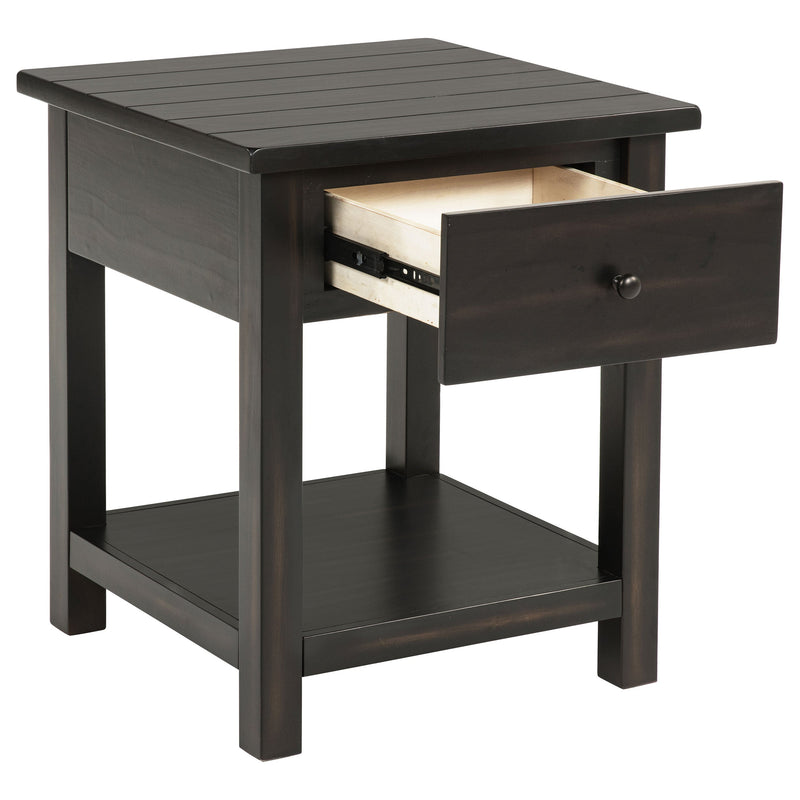 Mesa auxiliar de madera de 1 cajón Payne con estante