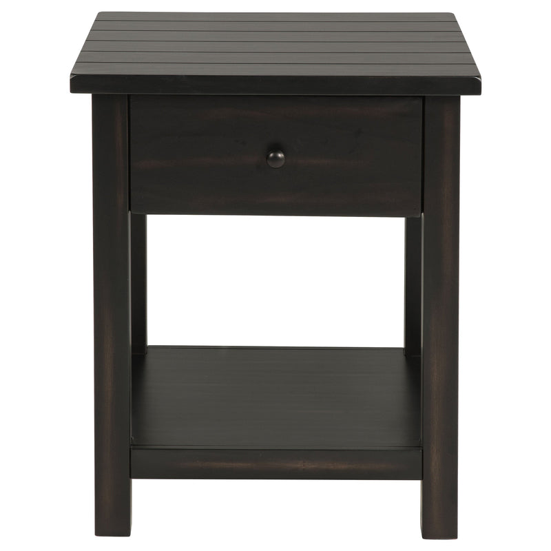 Mesa auxiliar de madera de 1 cajón Payne con estante