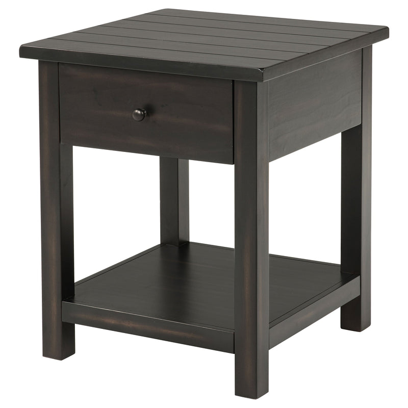 Mesa auxiliar de madera de 1 cajón Payne con estante