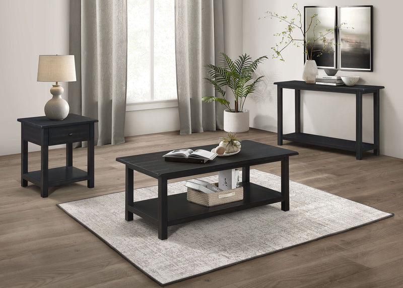 Mesa auxiliar de madera de 1 cajón Payne con estante