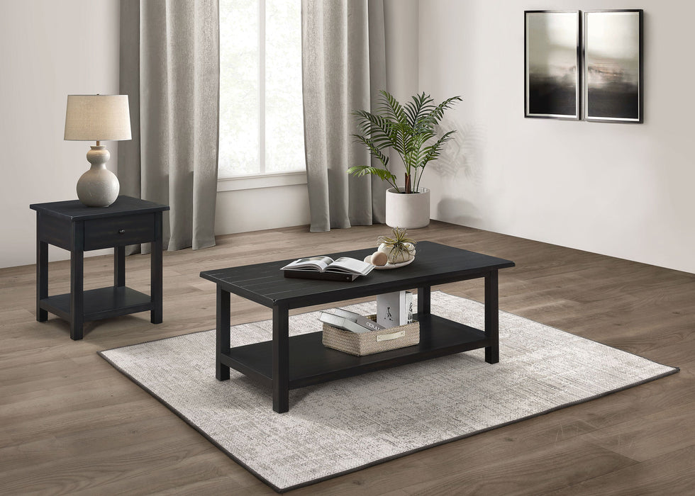 Payne  Coffee and 1-drawer End Table Set Brown