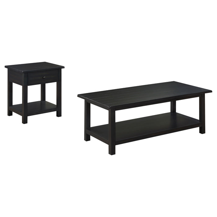 Payne  Coffee and 1-drawer End Table Set Brown