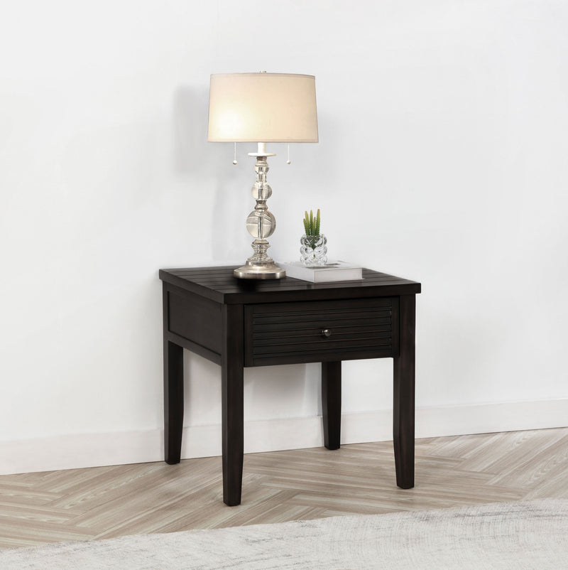 Mesa auxiliar cuadrada de 1 cajón Concord Java envejecido