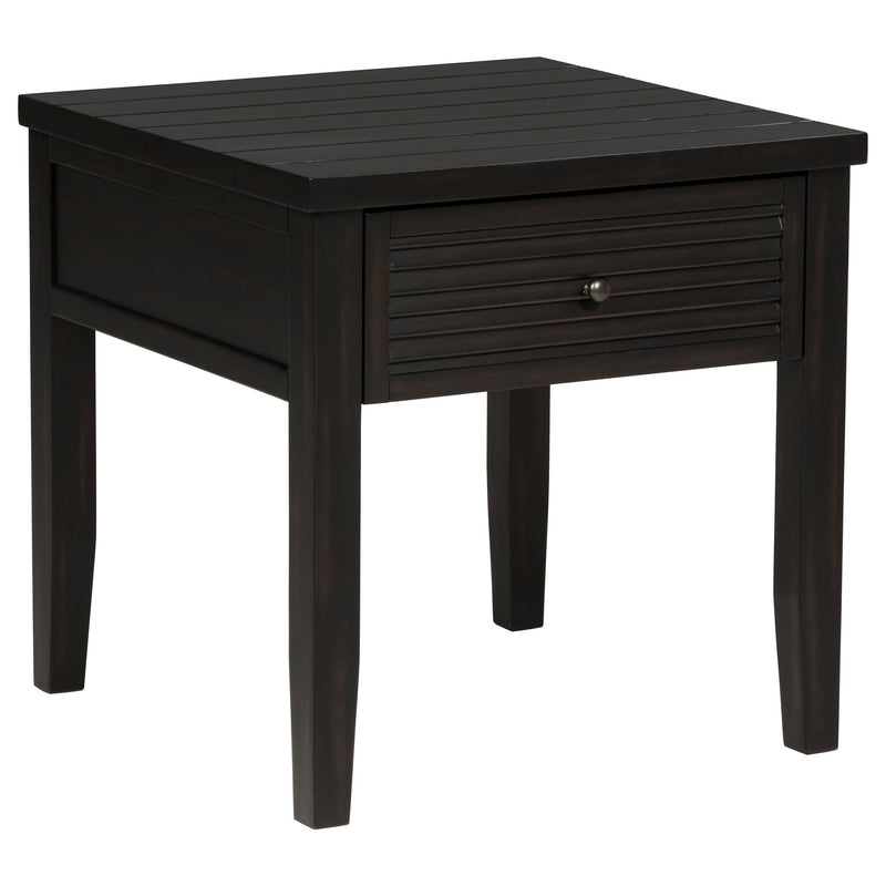 Mesa auxiliar cuadrada de 1 cajón Concord Java envejecido