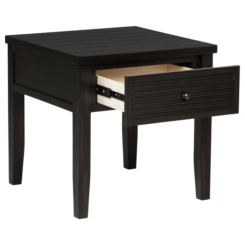 Mesa auxiliar cuadrada de 1 cajón Concord Java envejecido