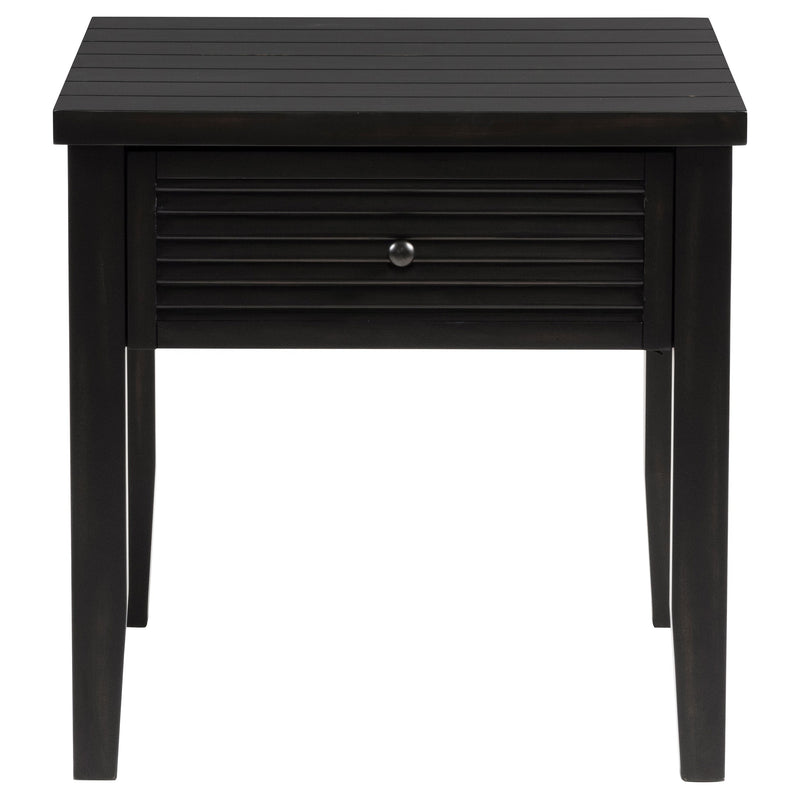 Mesa auxiliar cuadrada de 1 cajón Concord Java envejecido