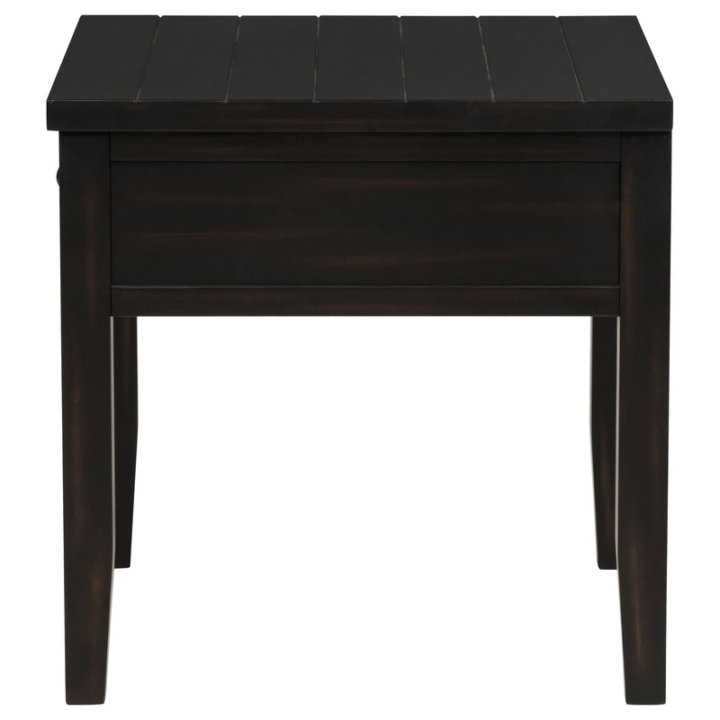 Mesa auxiliar cuadrada de 1 cajón Concord Java envejecido
