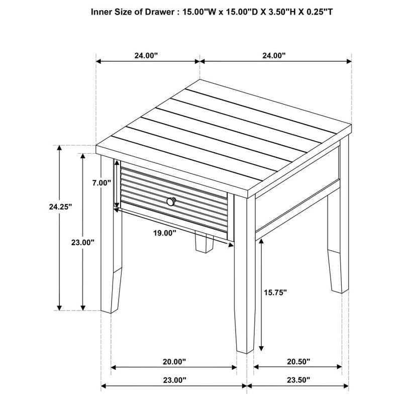 Concord 1-drawer Square End Table
