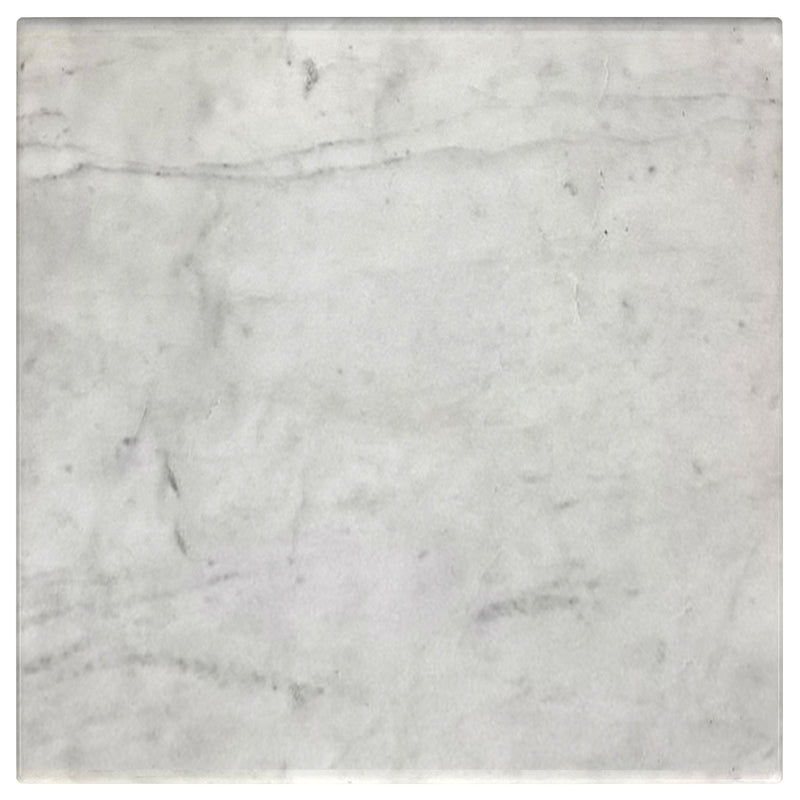 Mesa auxiliar Ebby Square de metal con superficie de mármol auténtico, color blanco