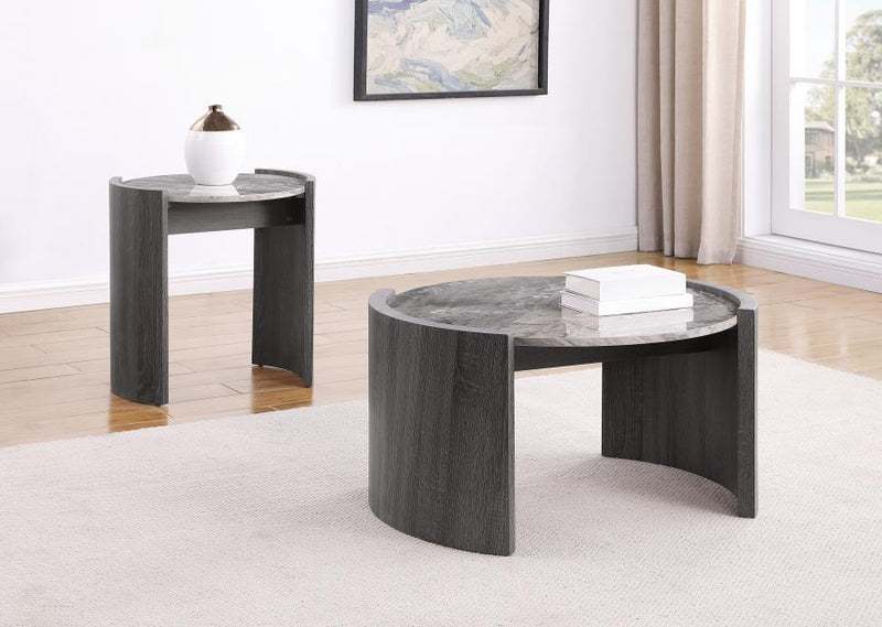 Gladstone Coffee and End Table Set Distressed Grey