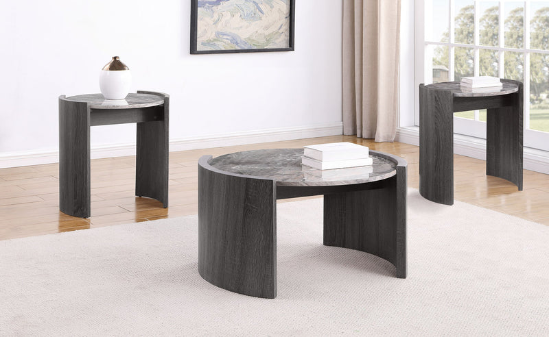 Gladstone Coffee and End Table Set Distressed Grey