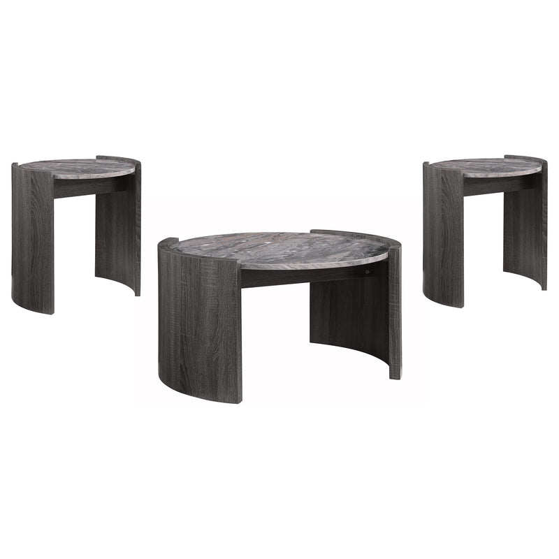 Gladstone Coffee and End Table Set Distressed Grey