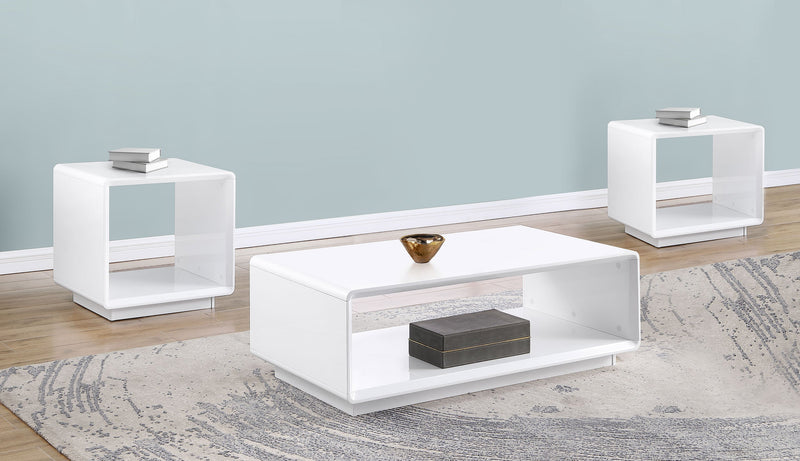 Paseo Coffee and End Table Set High Gloss