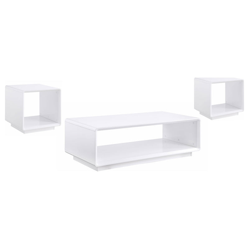 Paseo Coffee and End Table Set High Gloss
