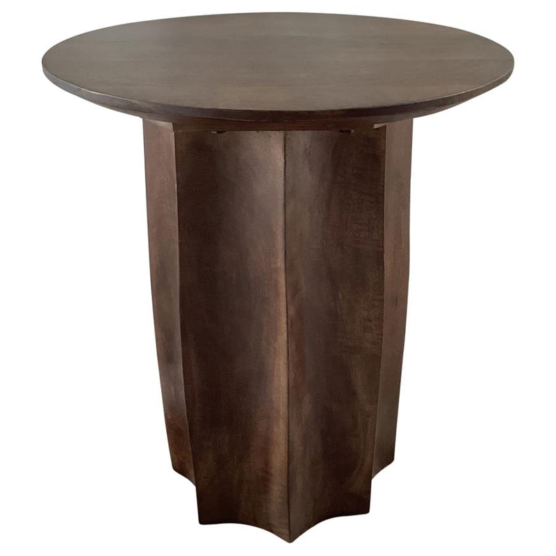 Mesa auxiliar de centro Cayenne de madera maciza de mango, color nogal