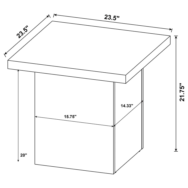Mesa auxiliar de madera de ingeniería Devar Square