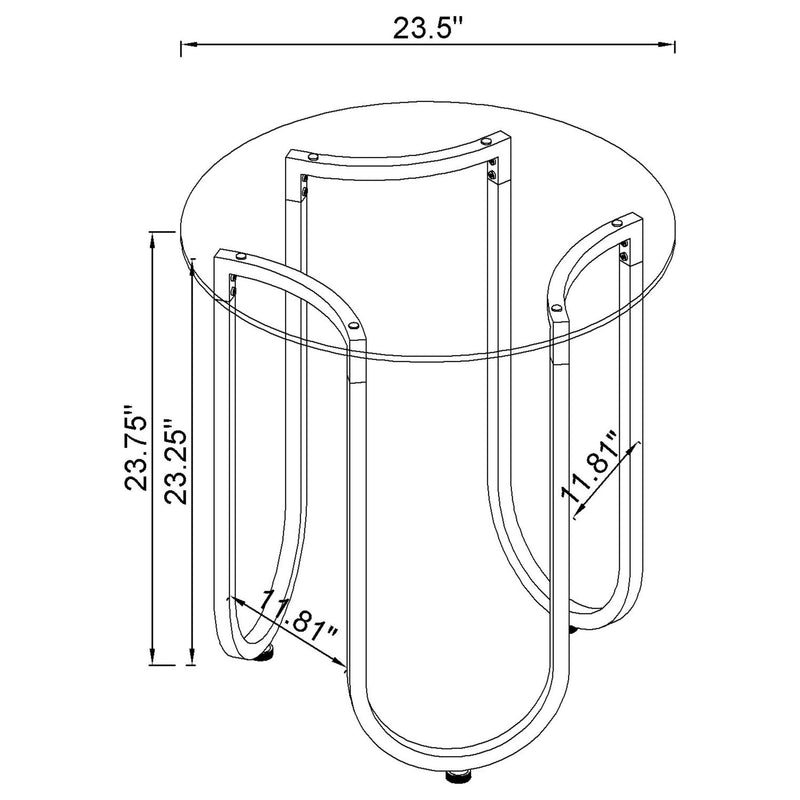 Mesa auxiliar de cristal templado redondo Beller cromado
