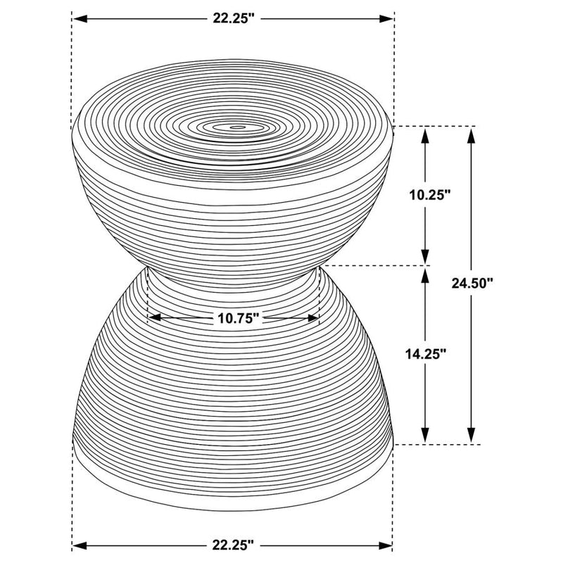 Macedo Round Ribbed Rattan Drum End Table