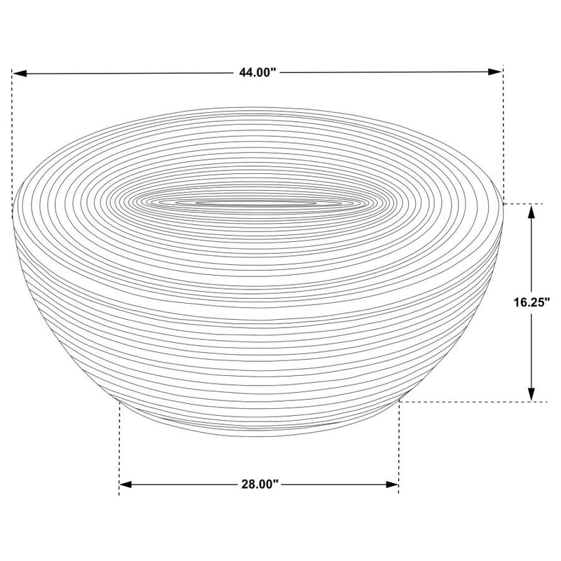 Macedo Round Ribbed Rattan Drum Coffee Table