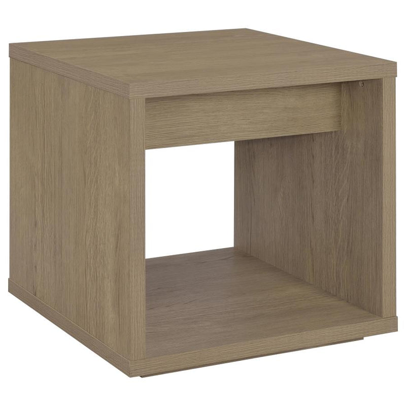 Ingram Square End Table with Drawer and Open Shelf