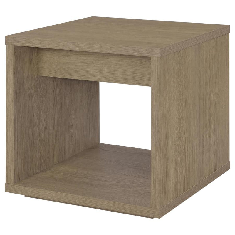 Ingram Square End Table with Drawer and Open Shelf