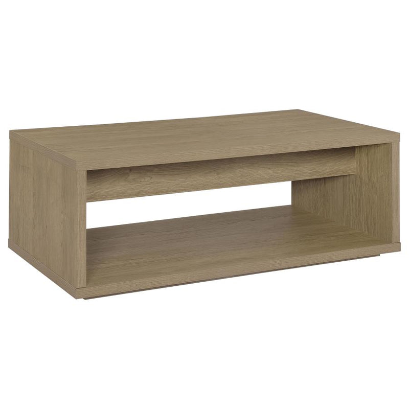 Ingram 2-Drawer Rectangular Coffee Table with Open Shelf