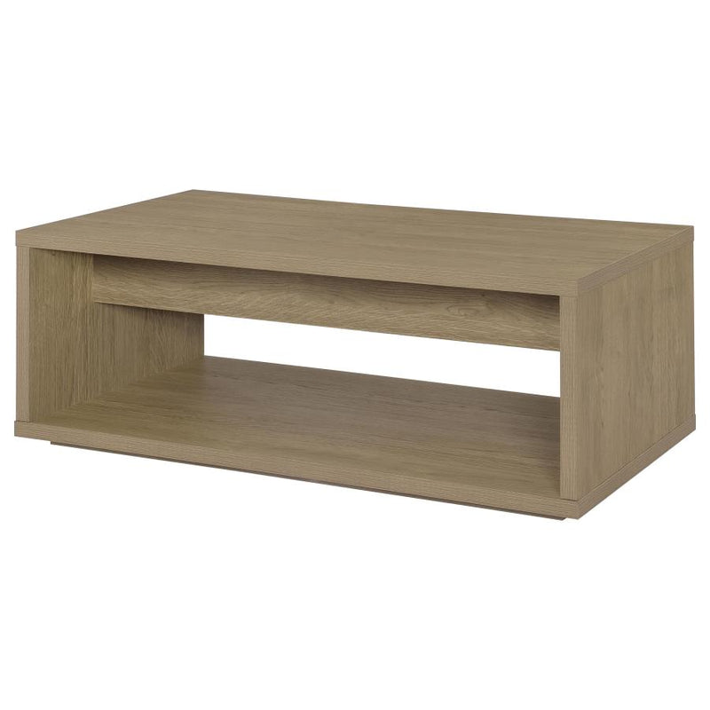 Ingram 2-Drawer Rectangular Coffee Table with Open Shelf