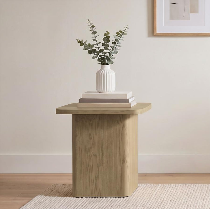 Fraser Transitional Square Pedestal End Table in