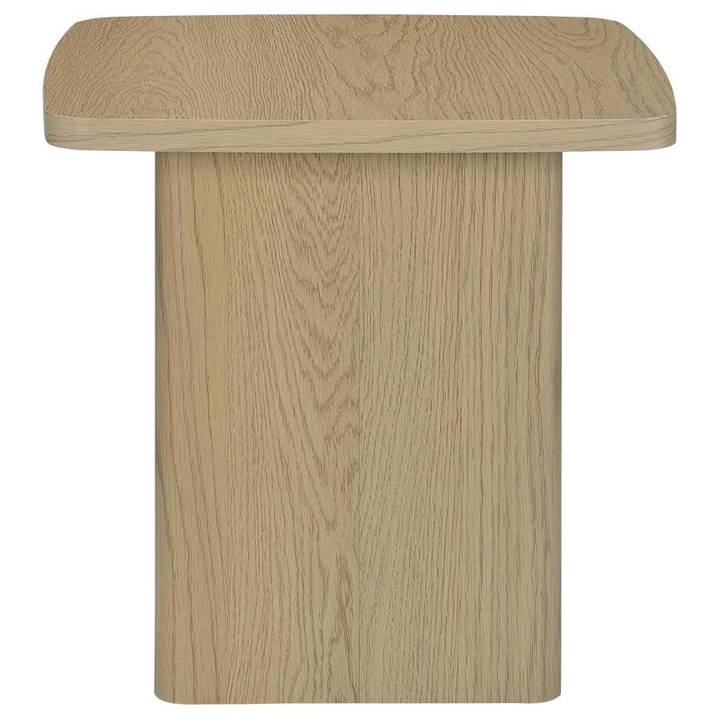 Fraser Transitional Square Pedestal End Table in
