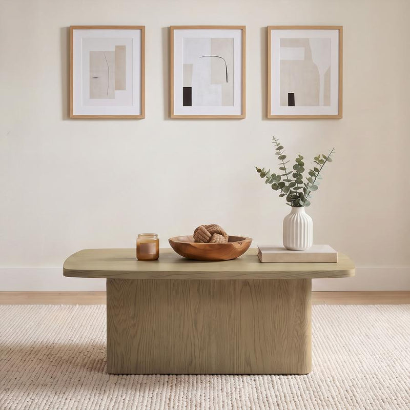 Fraser Transitional Rectangular Pedestal Coffee Table in